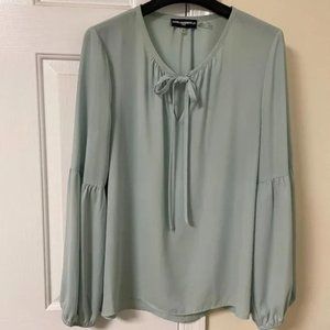 Karl Lagerfeld Pale Blue/Green Semi-Sheer Blouse